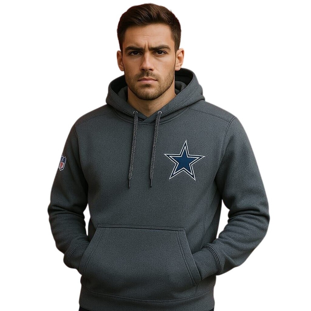 NFL Dallas Cowboys Gray Hoodie Sweatshirt Official Team Apparel Fan Gear Men's S